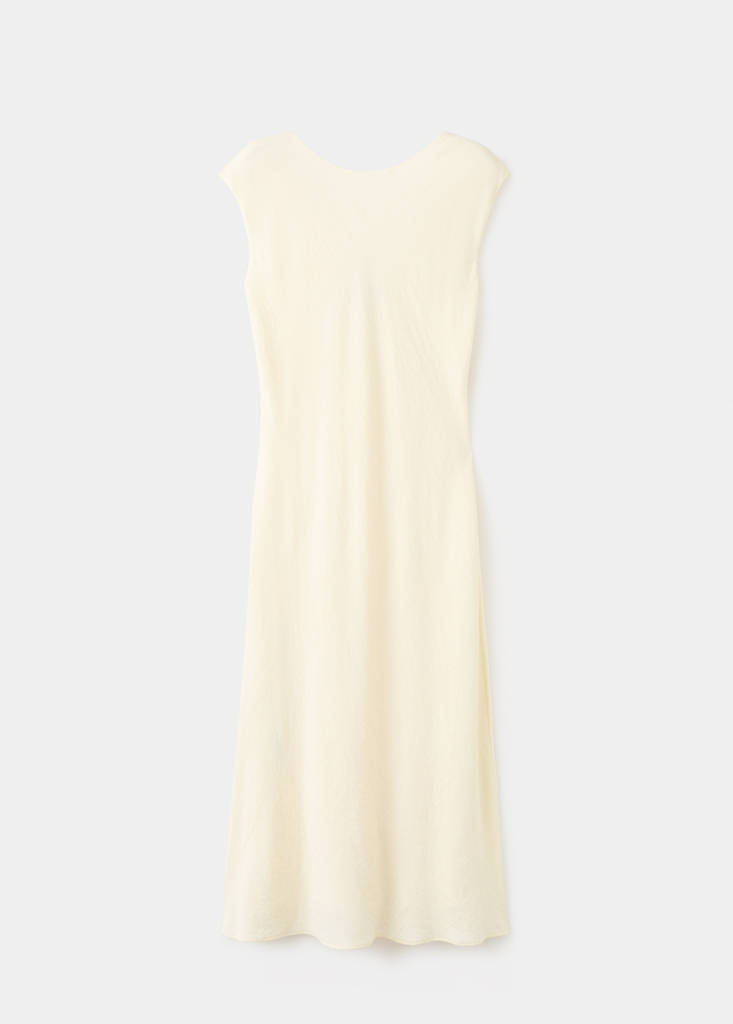 Open-back textured dress — Ecru