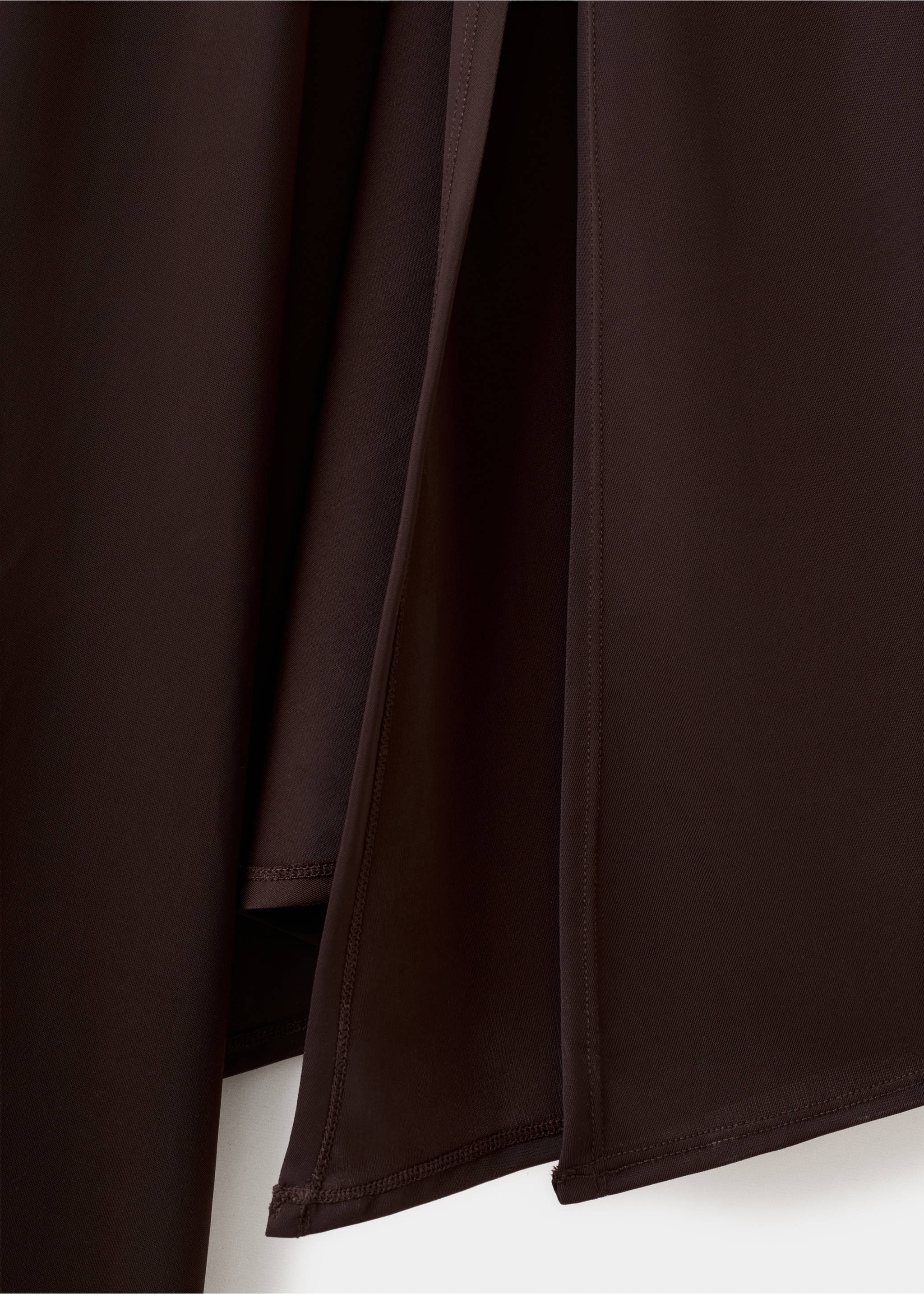 Long-sleeved slit dress - Details of the article 0, Chocolate. Ref: 27004096-00.