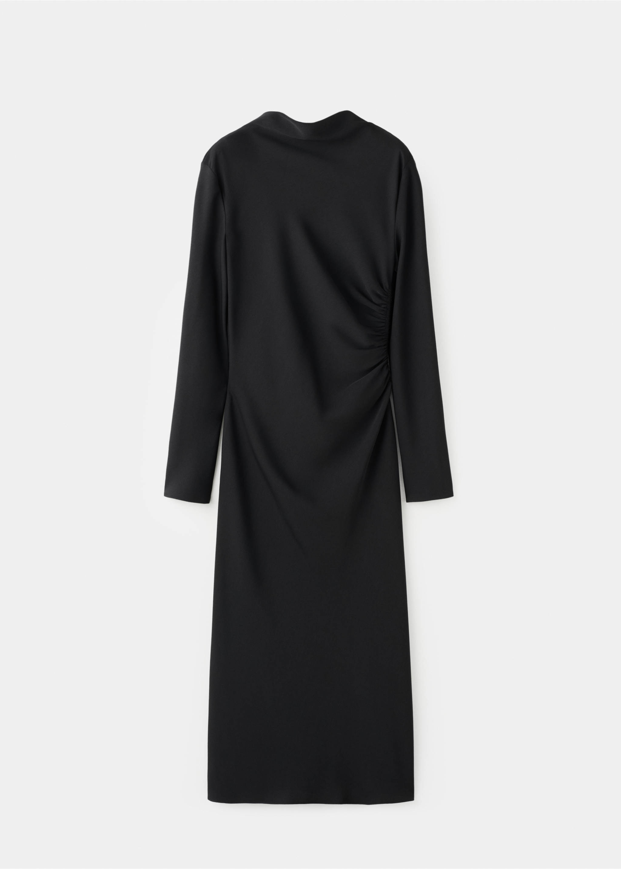 Ruched midi dress - Article without model, Black. Ref: 27004097-00.