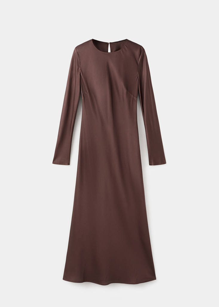 Long flared dress — Brown