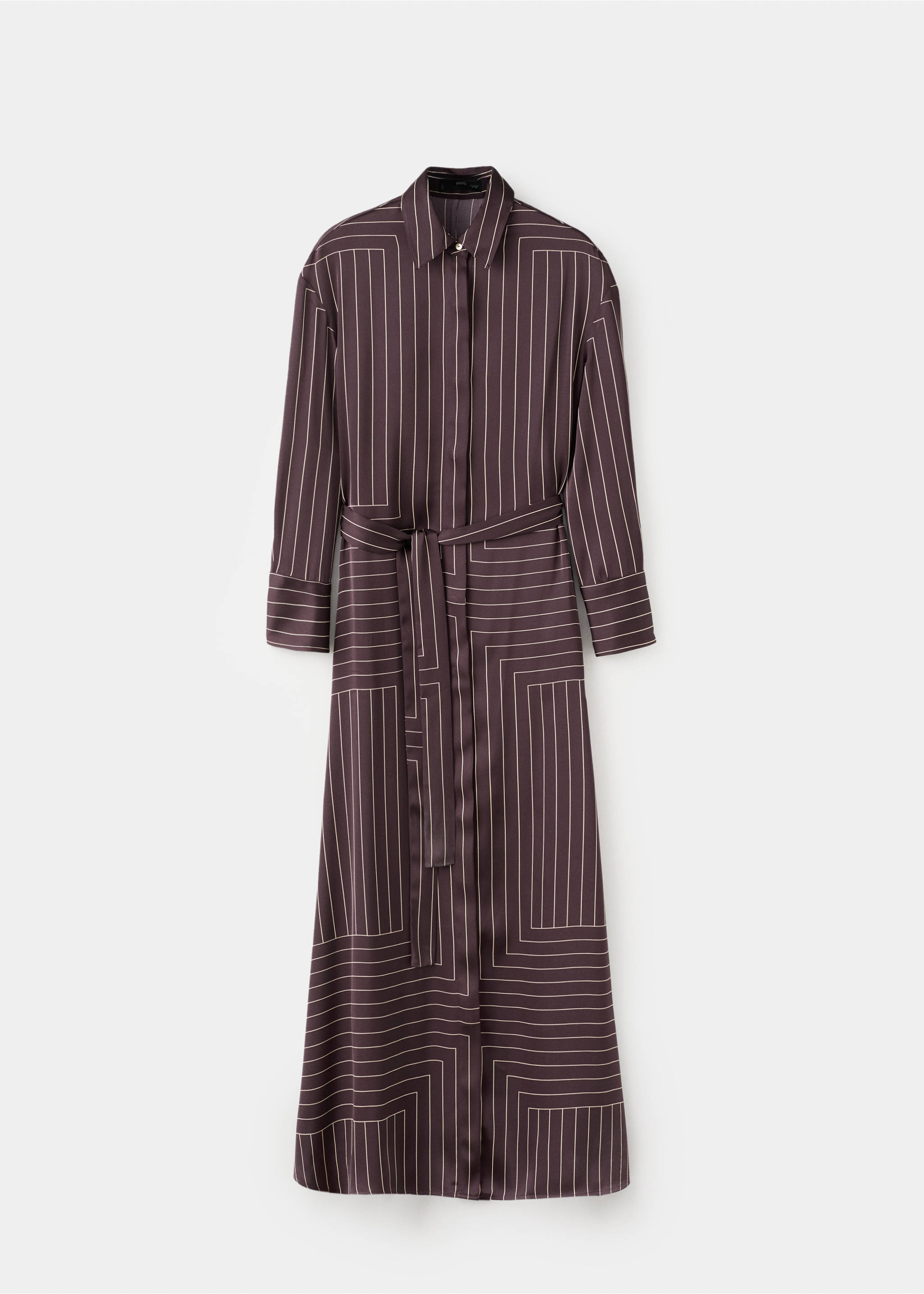 Printed shirt dress - Article without model, Chocolate. Ref: 27004099-00.
