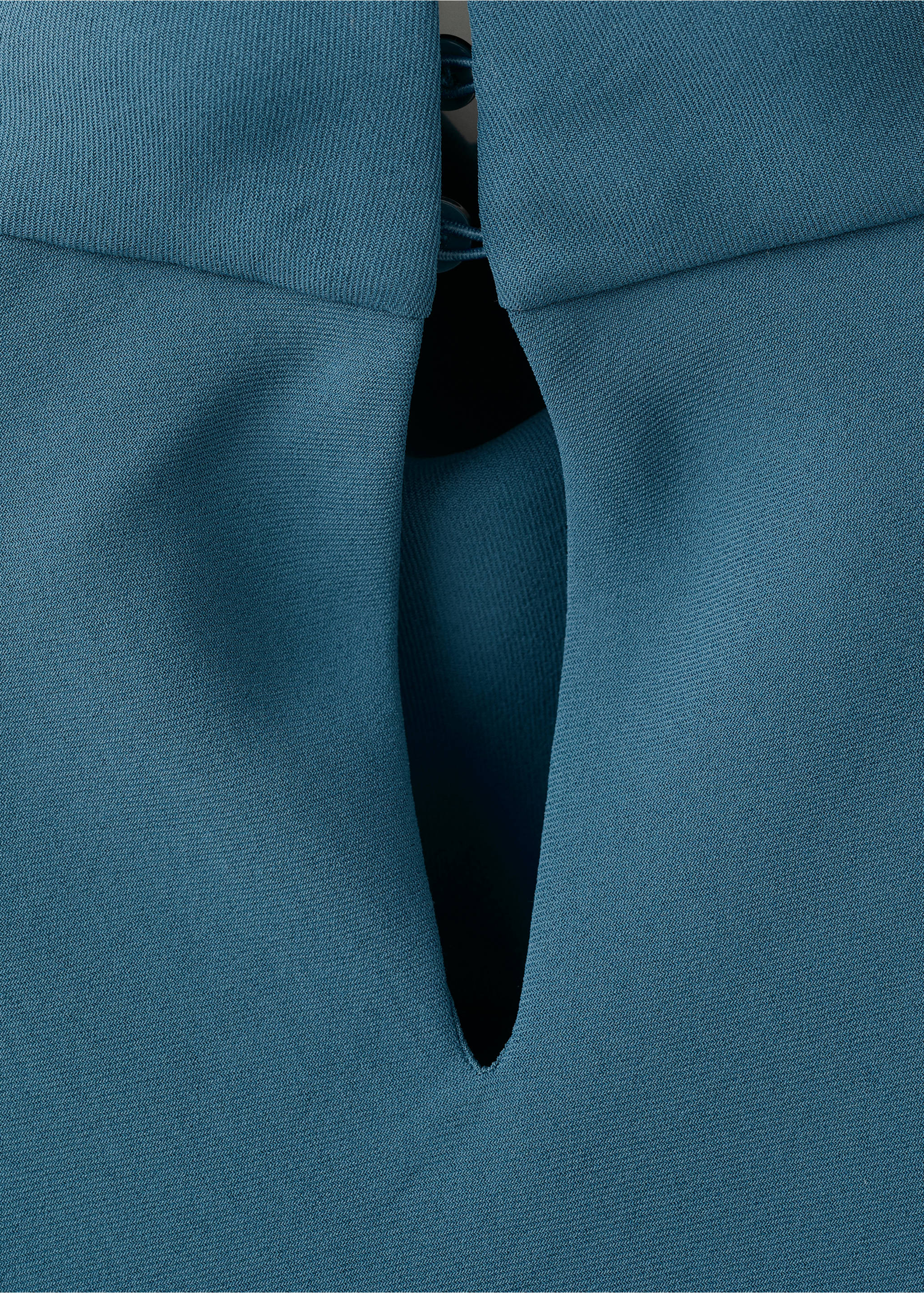 Long dress with draped neck - Details of the article 8, Blue. Ref: 27004100-00.