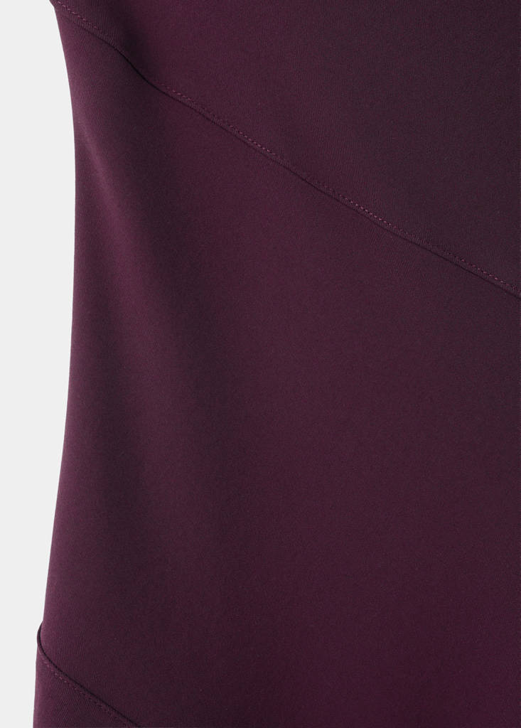 Long dress with draped neck — Wine