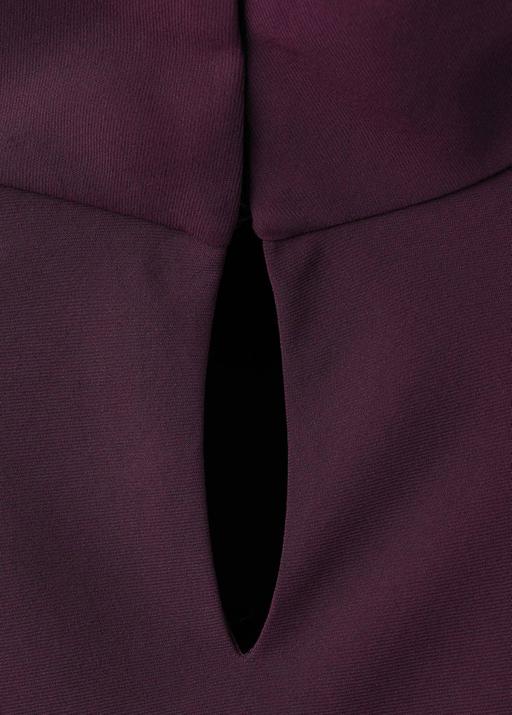 Long dress with draped neck — Wine
