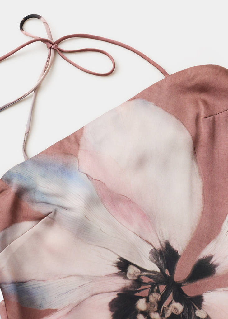 Strapless floral dress — Pastel Pink