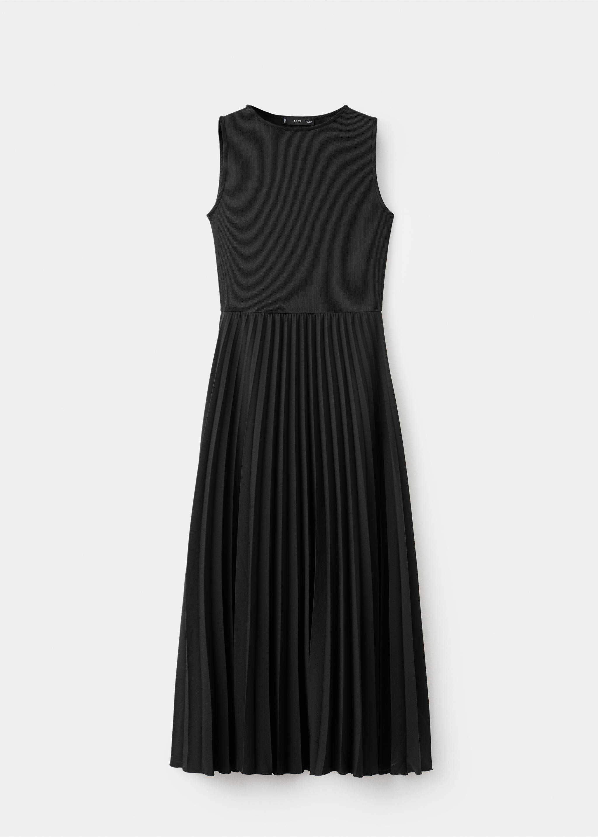 Pleated long dress - Article without model, Black. Ref: 27004102-00.