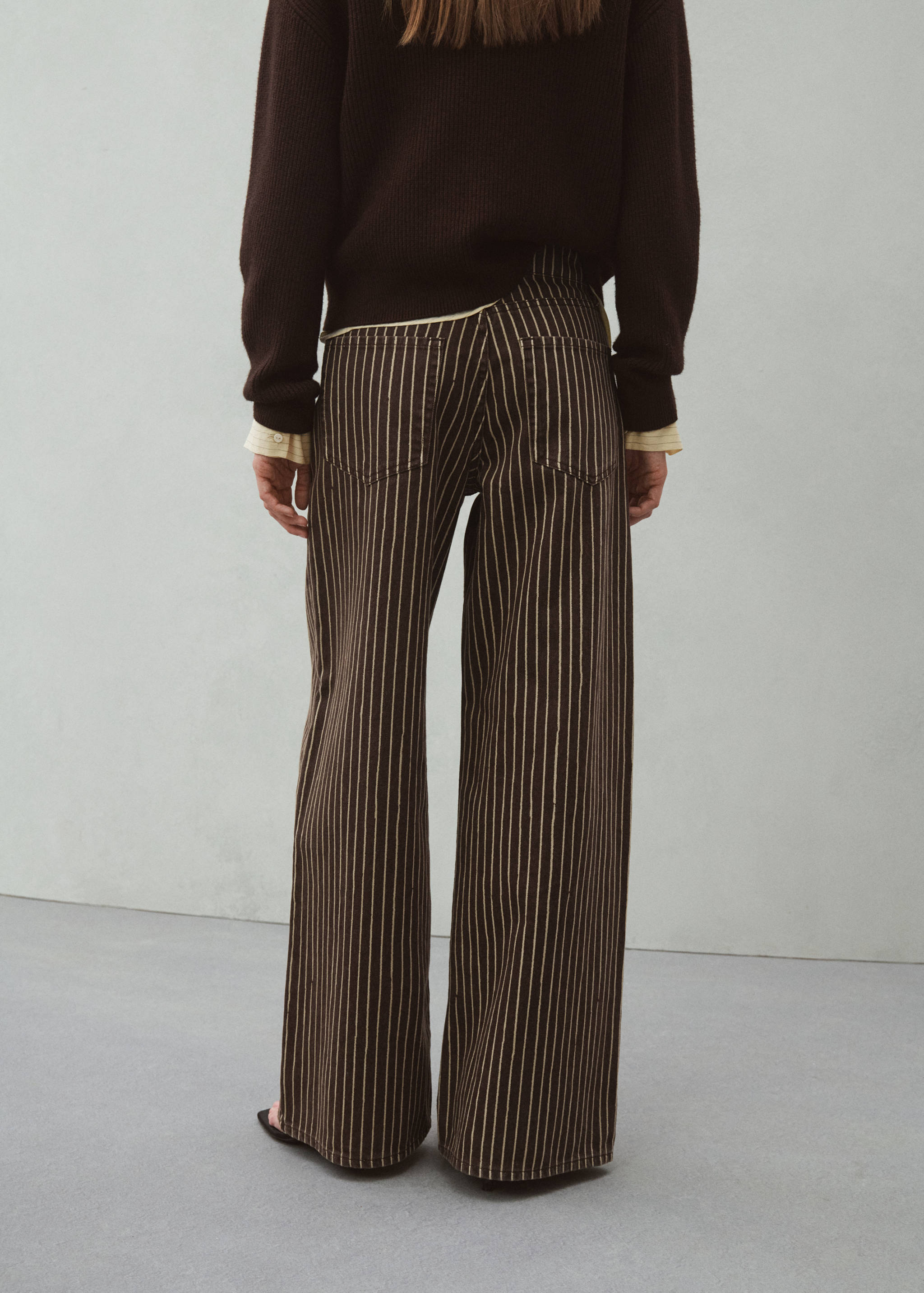Wide leg striped jeans - Reverse of the article