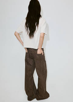 Wide leg striped jeans — Chocolate 3