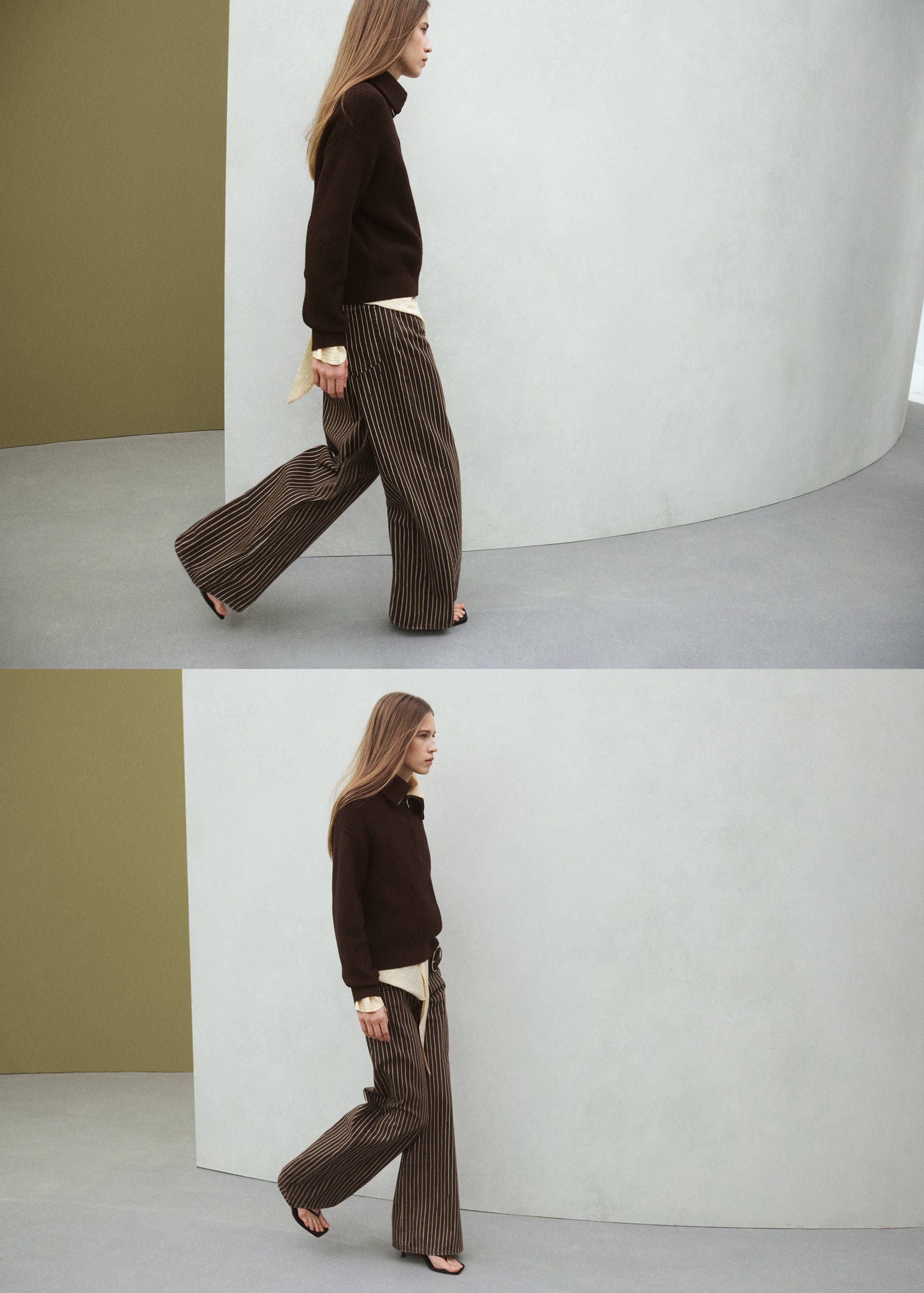 Wide leg striped jeans - Details of the article 1