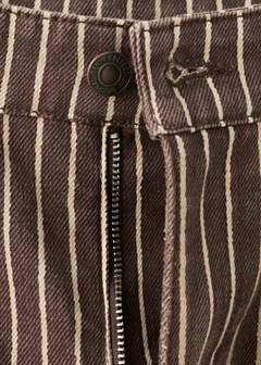 Wide leg striped jeans — Chocolate 8