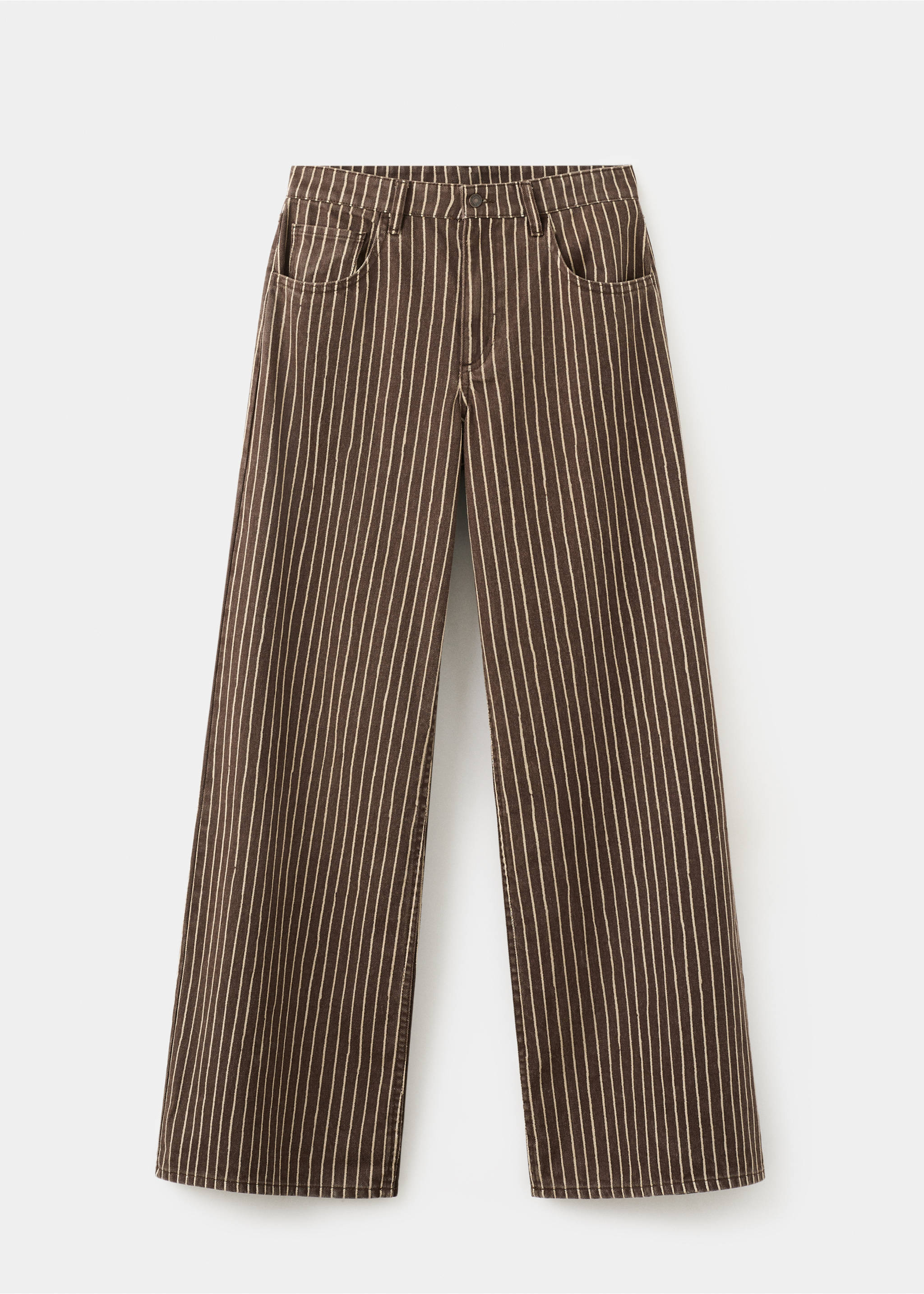 Wide leg striped jeans - Article without model, Chocolate. Ref: 27004104-00.