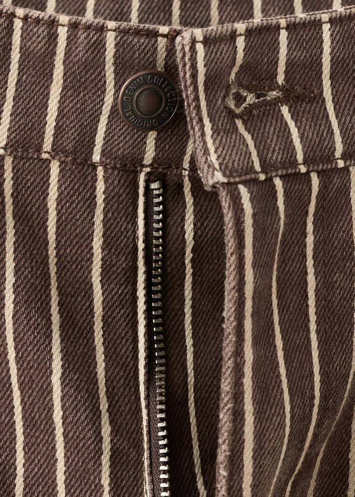 Wide leg striped jeans — Chocolate