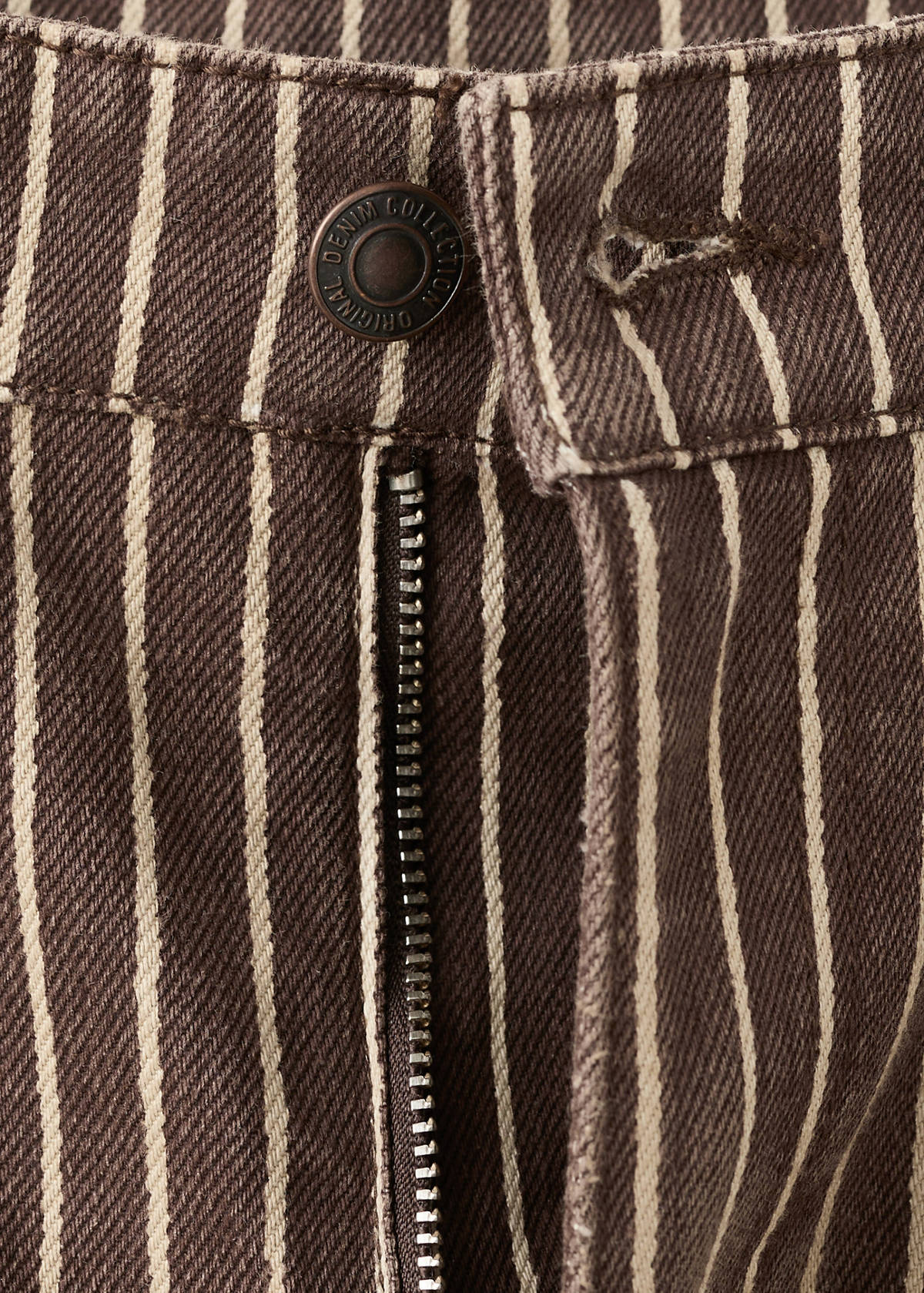 Wide leg striped jeans — Chocolate