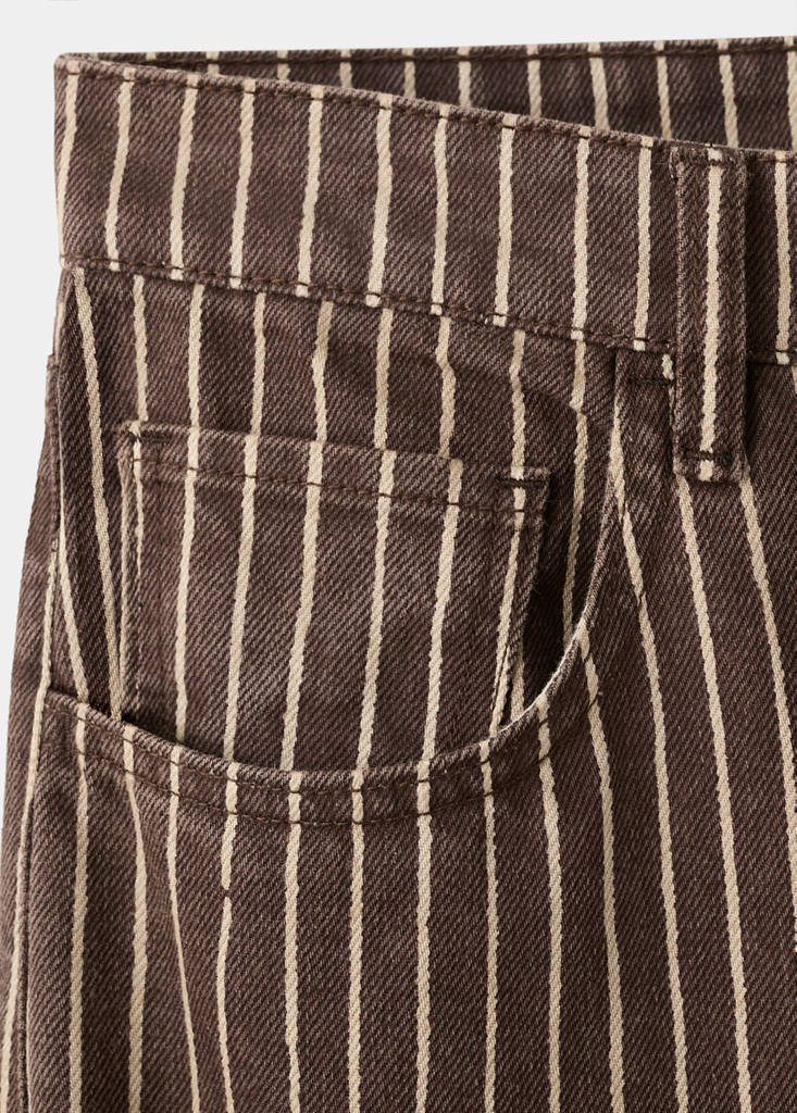 Wide leg striped jeans — Chocolate