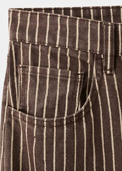 Wide leg striped jeans — Chocolate 10