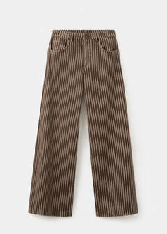 Wide leg striped jeans — Chocolate 7