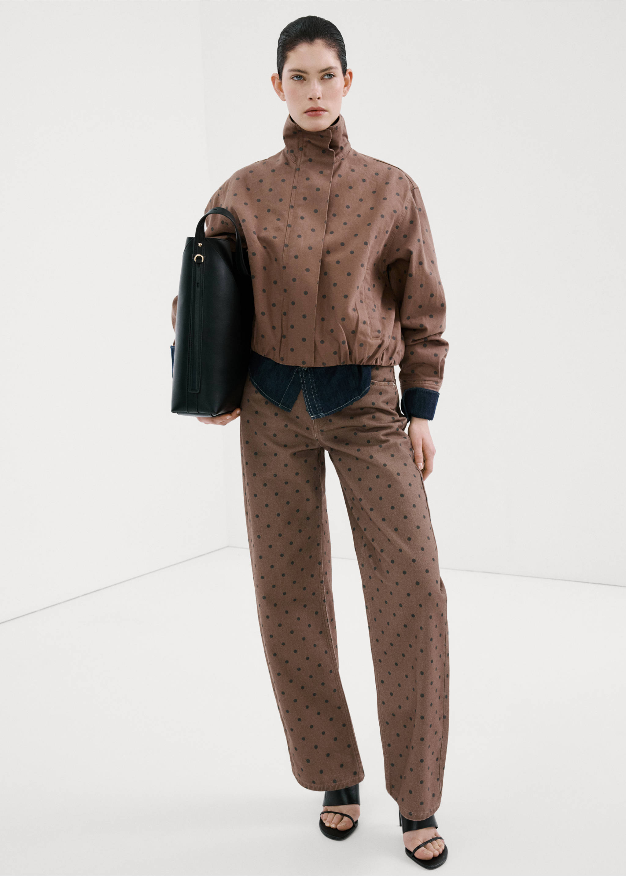 Polka dot balloon jeans - General plane, Chocolate. Ref: 27004105-00.