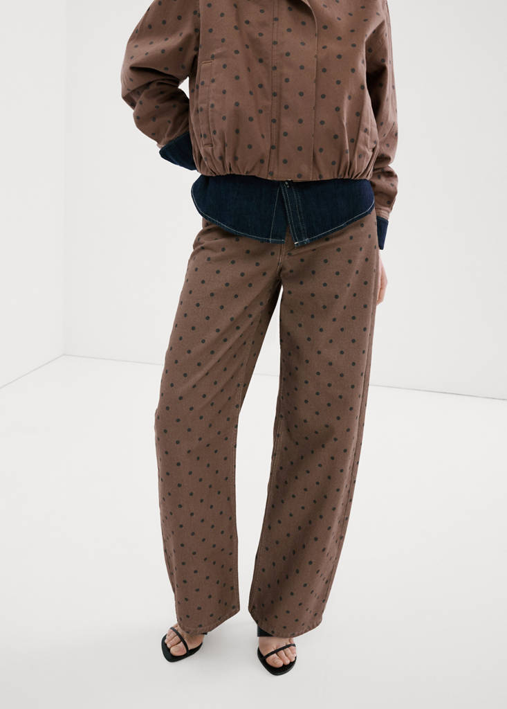 Polka dot balloon jeans — Chocolate