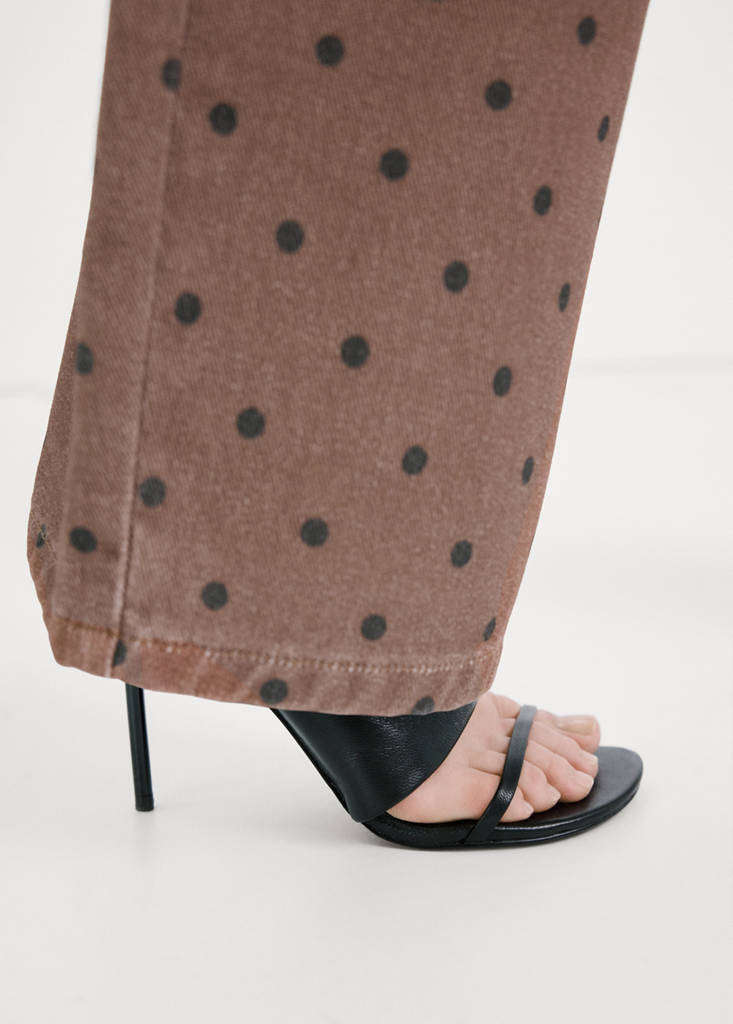 Polka dot balloon jeans — Chocolate