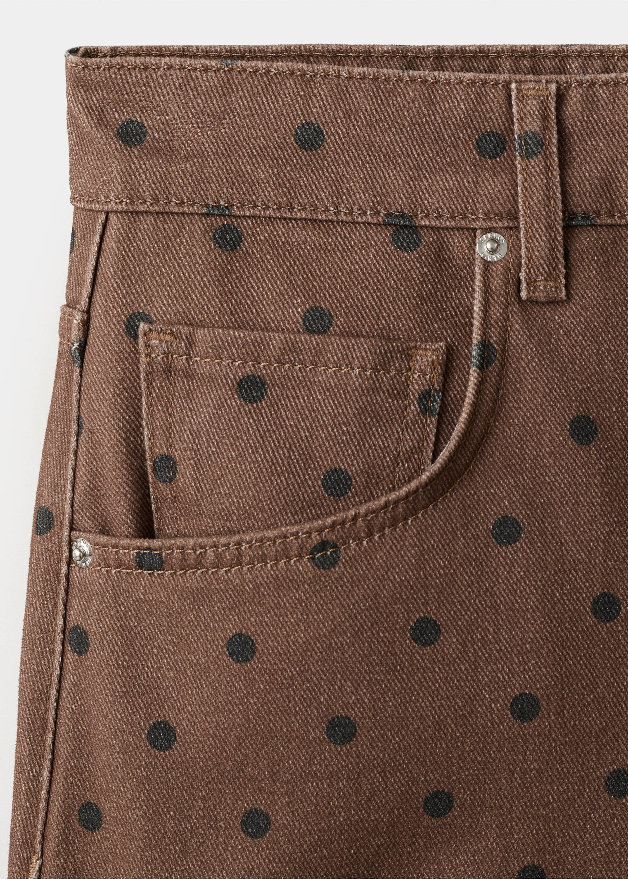 Polka dot balloon jeans - Details of the article 8, Chocolate. Ref: 27004105-00.