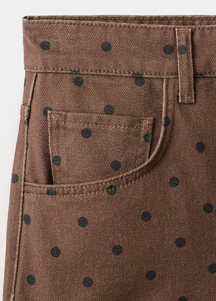 Polka dot balloon jeans — Chocolate