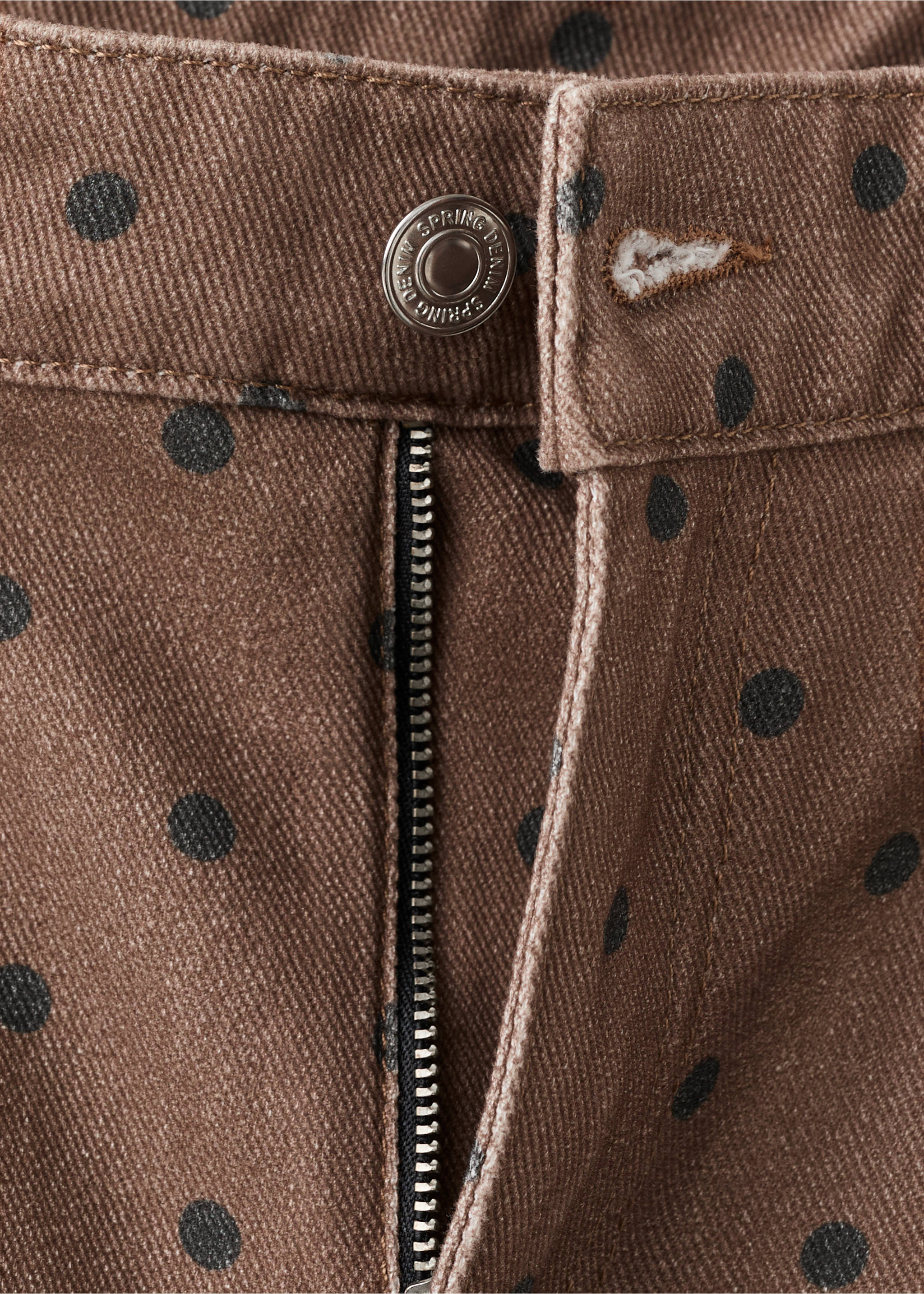 Polka dot balloon jeans - Details of the article 0, Chocolate. Ref: 27004105-00.