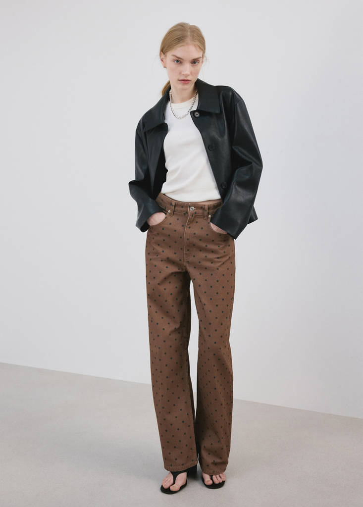 Polka dot balloon jeans — Chocolate