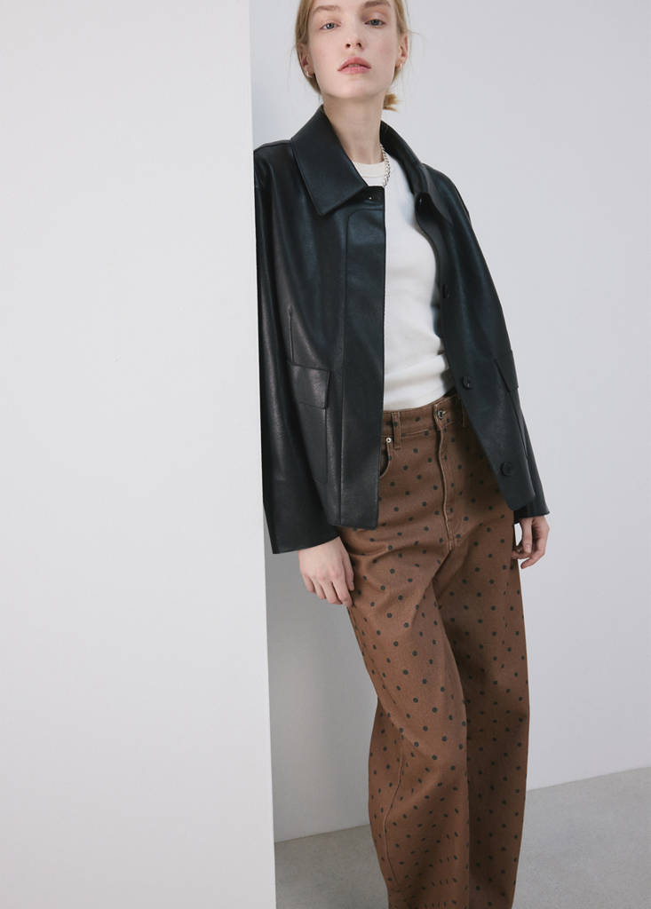 Polka dot balloon jeans — Chocolate