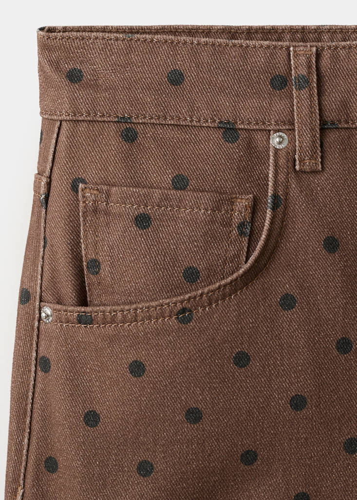Polka dot balloon jeans — Chocolate