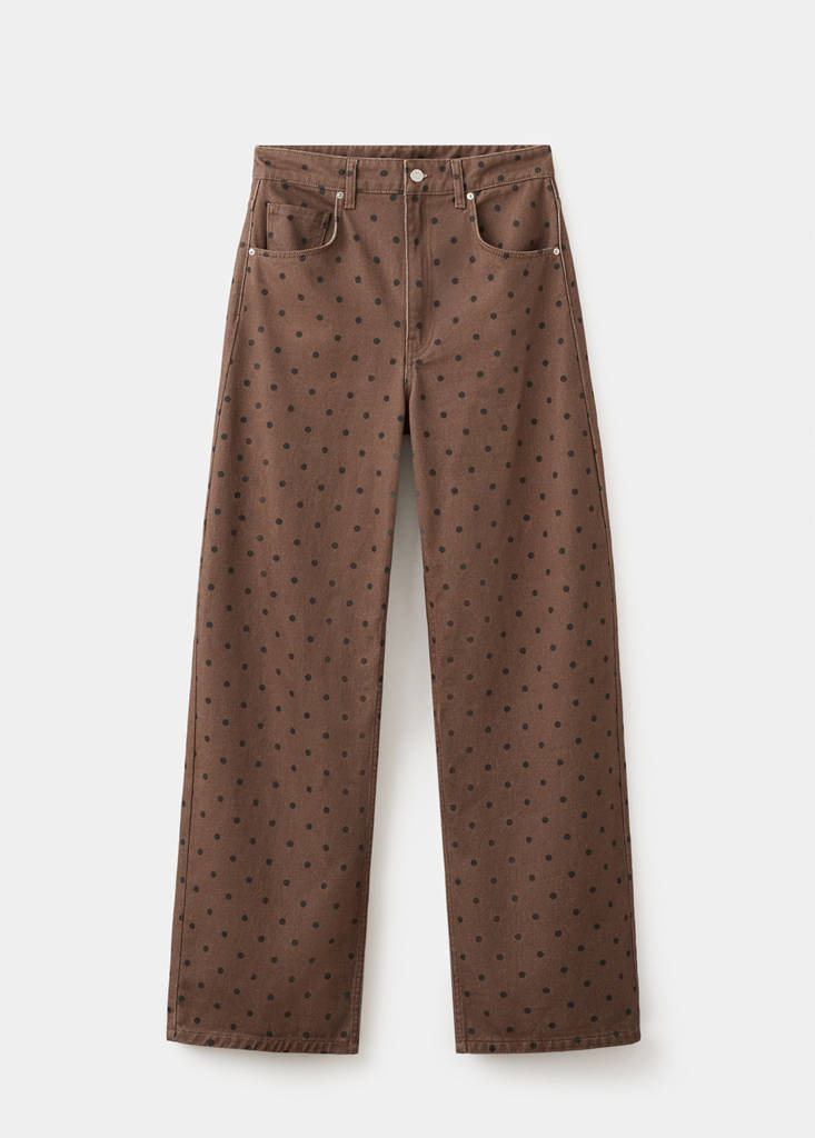 Polka dot balloon jeans — Chocolate