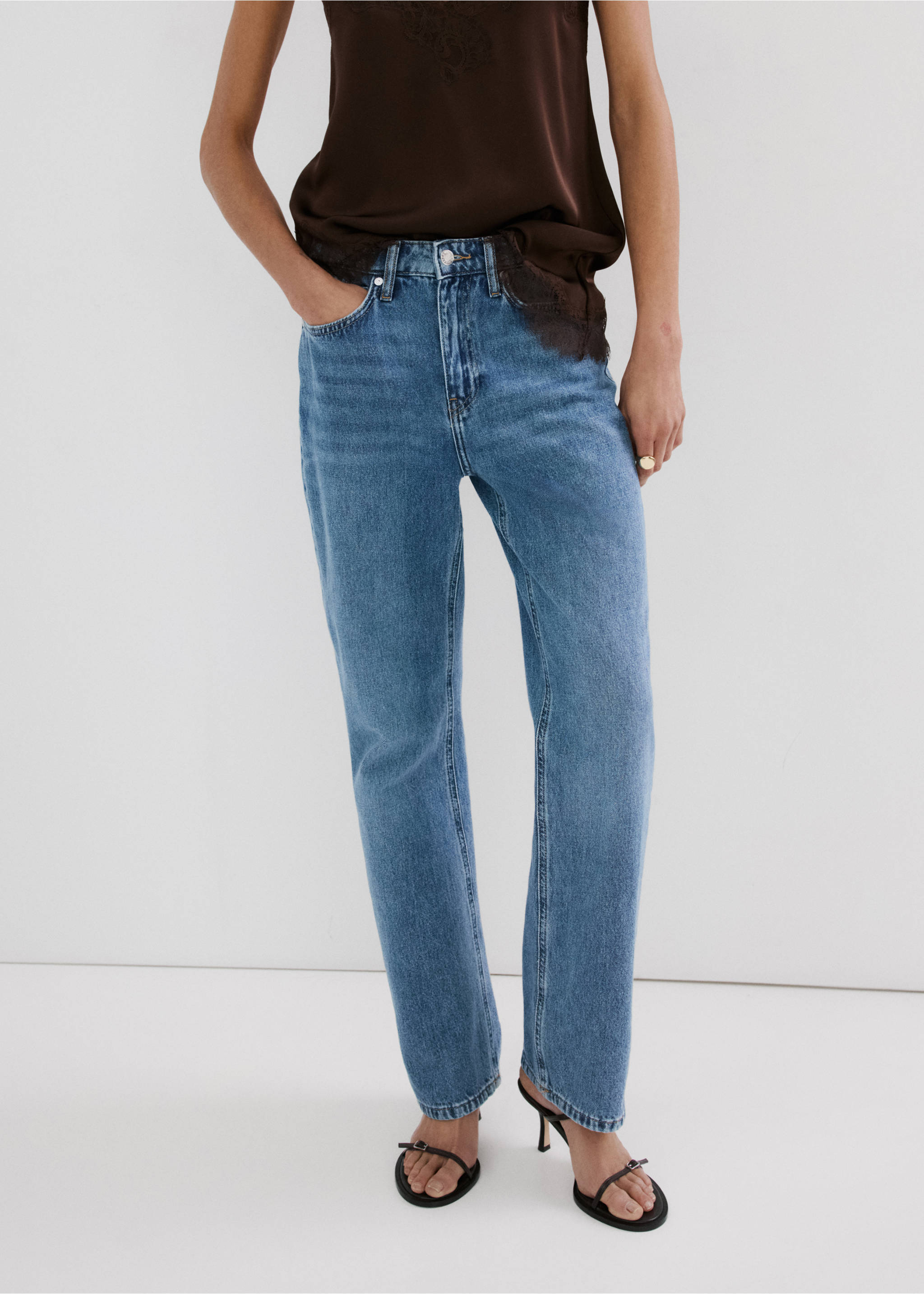 Matilda medium-rise straight-fit jeans - Medium plane, Medium Blue. Ref: 27004106-00.