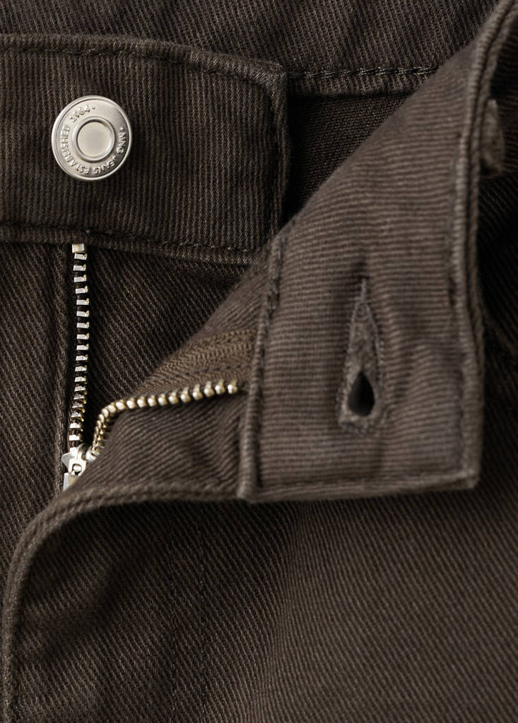 Mid-rise straight jeans — Chocolate