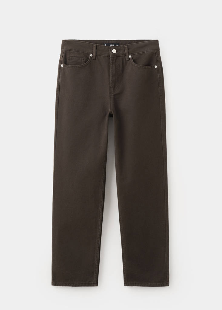 Mid-rise straight jeans — Chocolate
