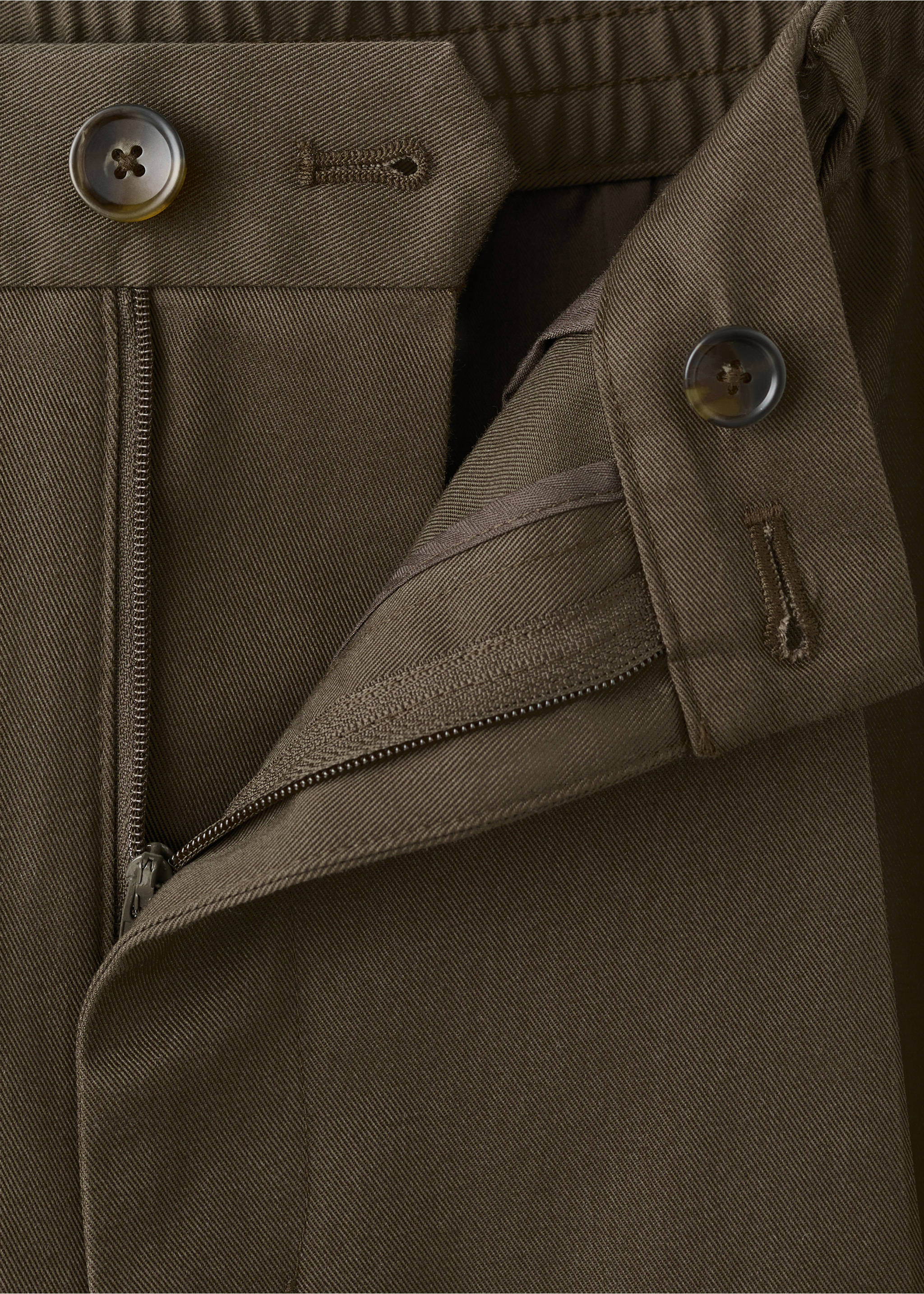 Брюки regular fit с защипами - Деталь изделия 8, Коричневый. Ref: 27004413-00.