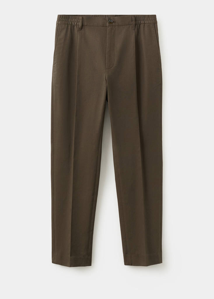 Regular-fit pleated trousers — Brown