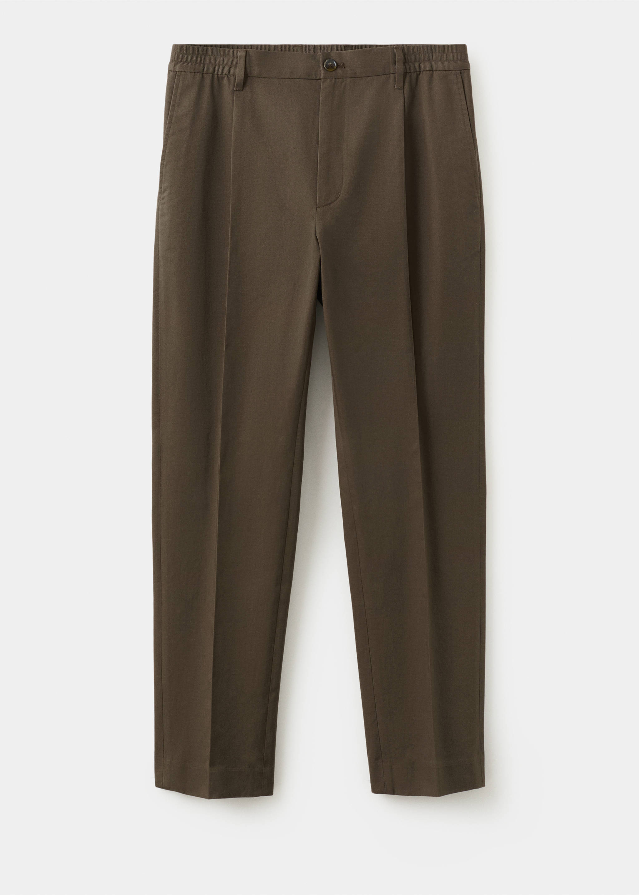 Pantalón regular fit pinzas - Artículo sin modelo, Marrón. Ref: 27004413-00.