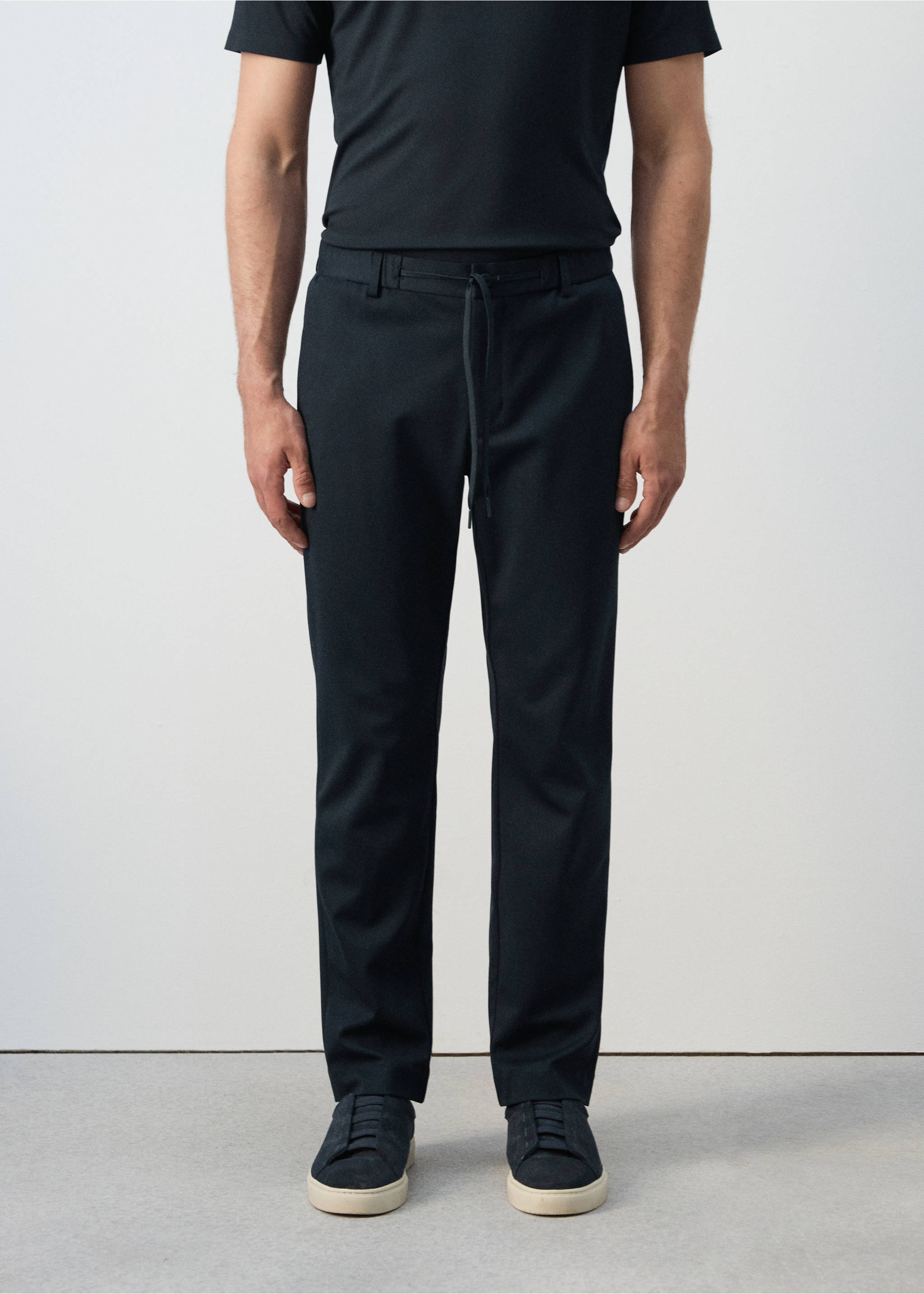 Pantalón chino comfort stretch - Plano medio, Azul marino. Ref: 27004415-00.