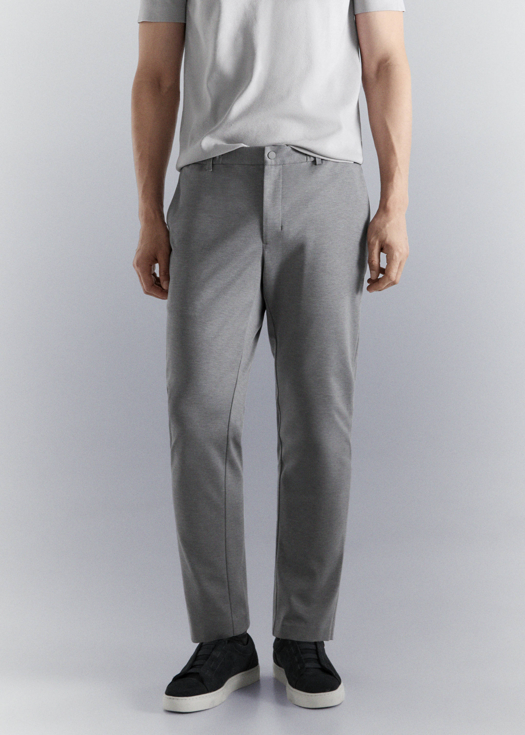 Comfort stretch chino trousers - Medium plane