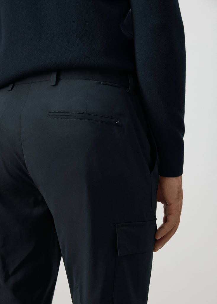 Slim fit comfort stretch cargo trousers — Navy