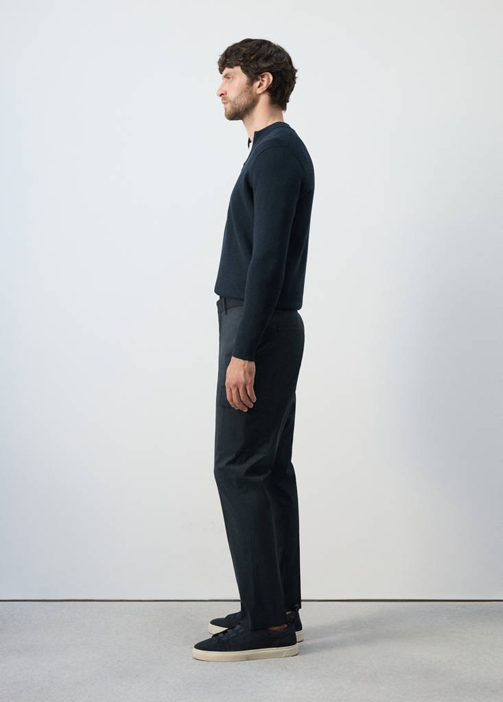 Slim fit comfort stretch cargo trousers — Navy