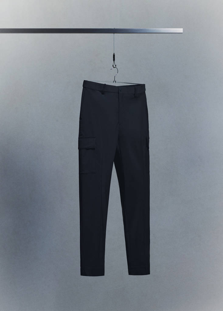 Slim fit comfort stretch cargo trousers — Navy