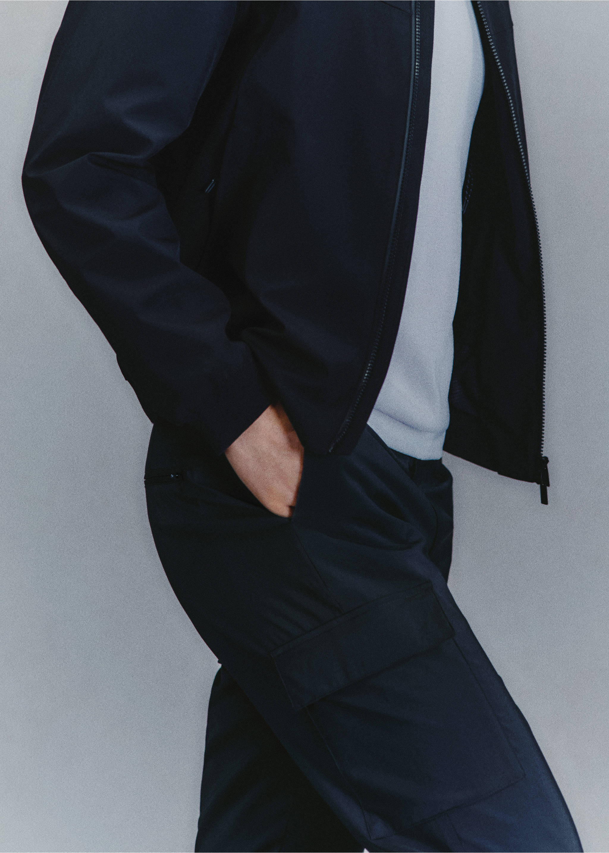 Pantalón cargo slim fit comfort stretch - Detalle del artículo 3, Azul marino. Ref: 27004416-00.