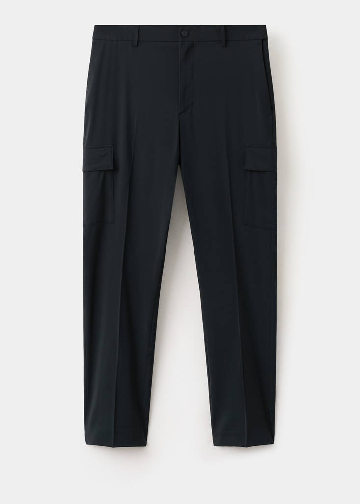 Slim fit comfort stretch cargo trousers — Navy