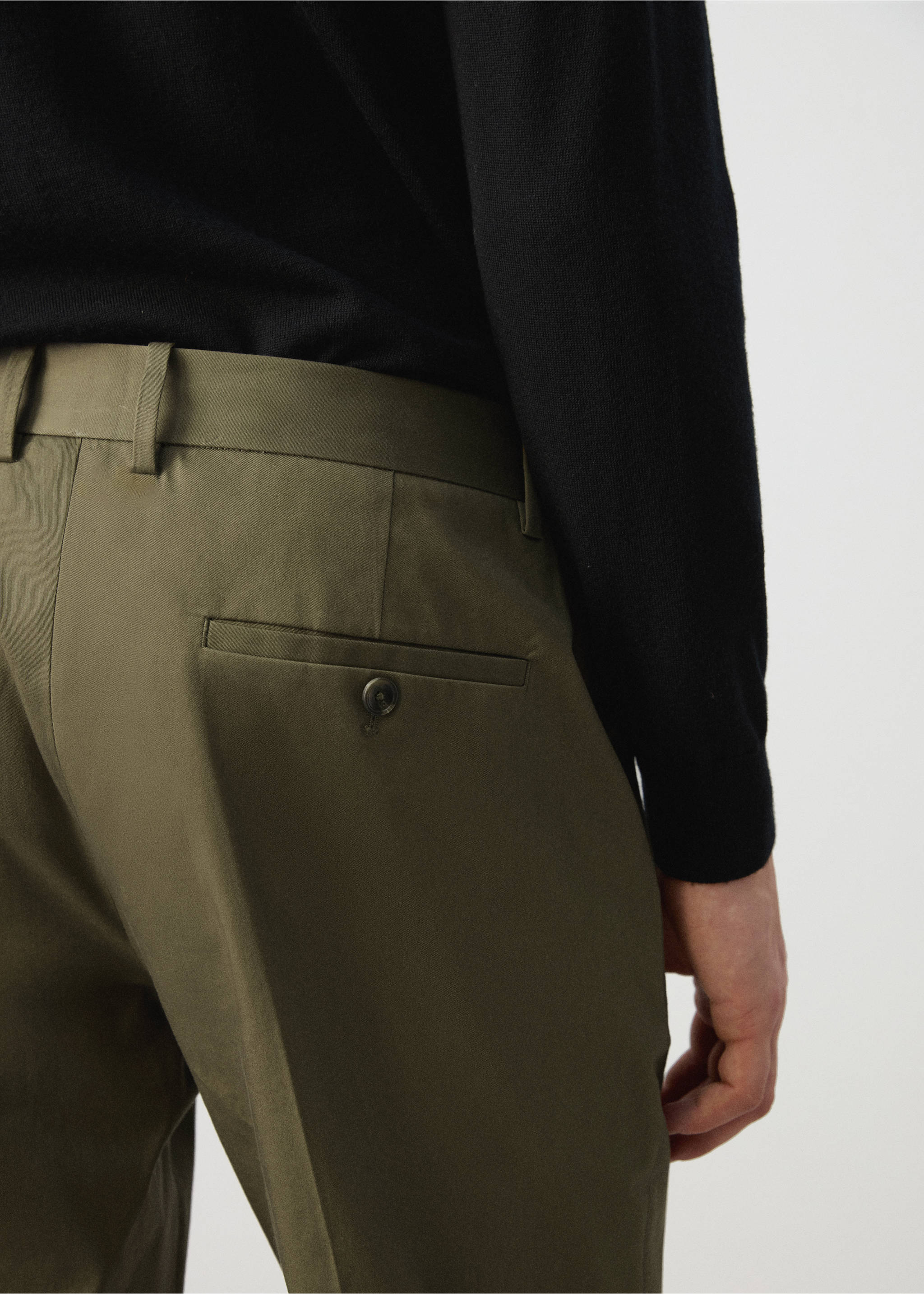 Брюки-чинос Dublino slim fit - Деталь изделия 6, Оливковый. Ref: 27004418-00.