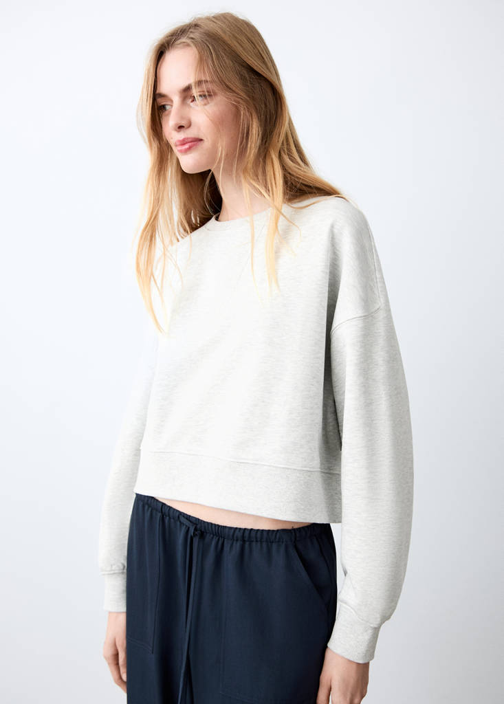 Sudadera crop algodón