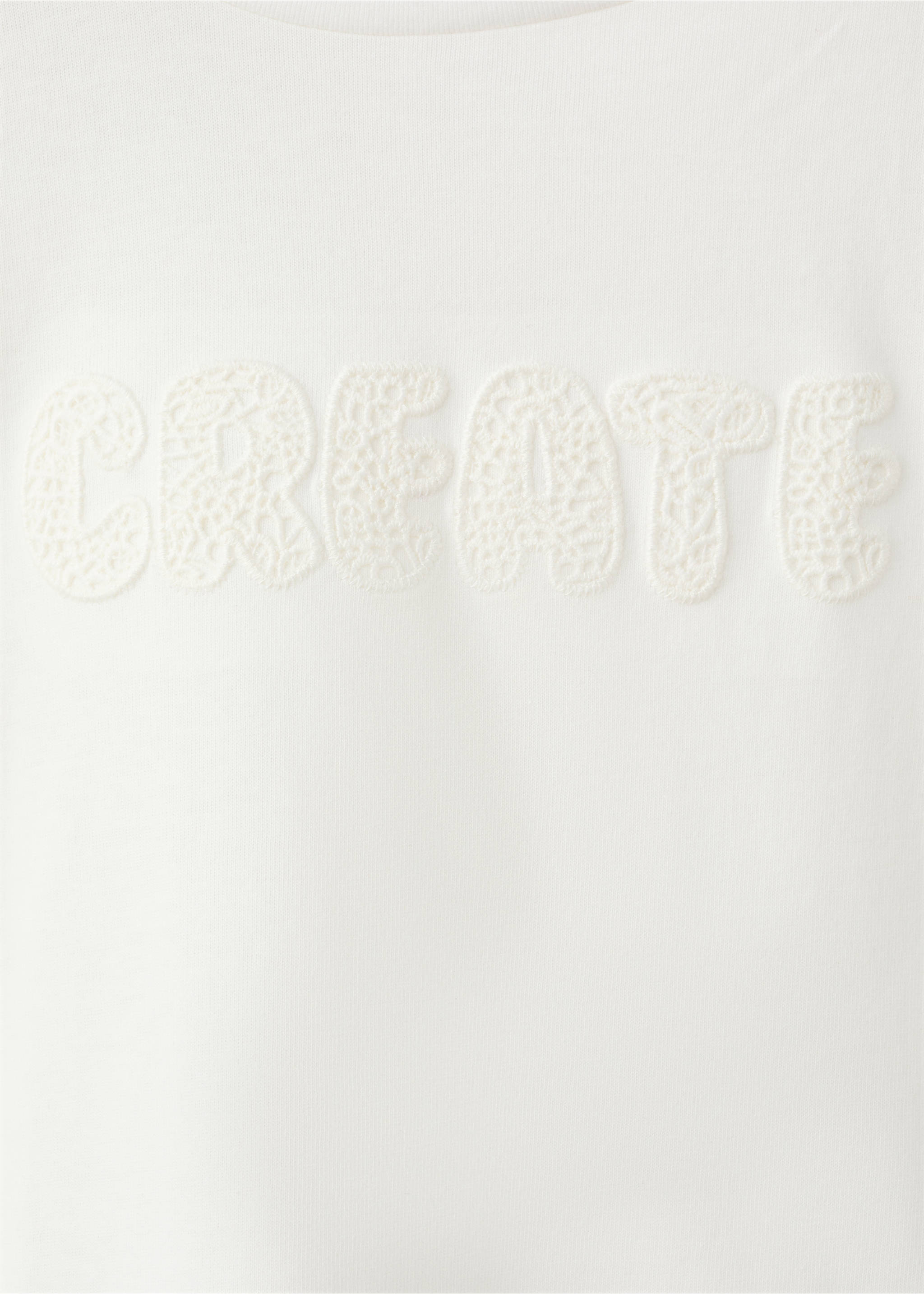 Embroidered cotton T-shirt - Details of the article 8, Off White. Ref: 27004420-00.