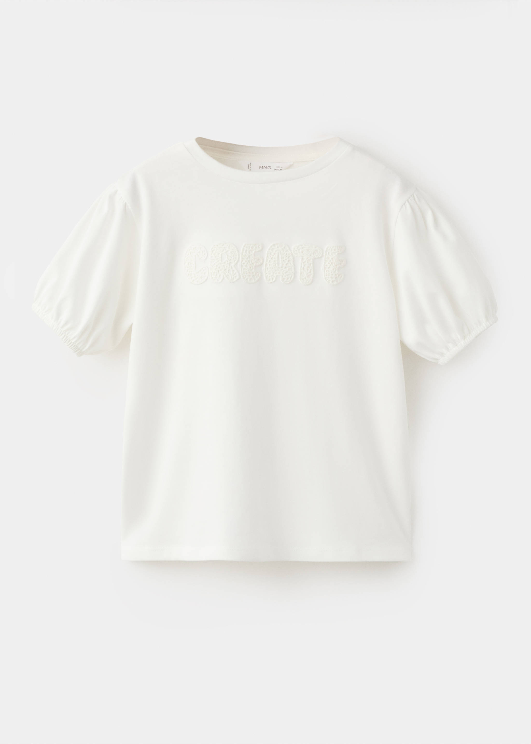Embroidered cotton T-shirt - Article without model, Off White. Ref: 27004420-00.