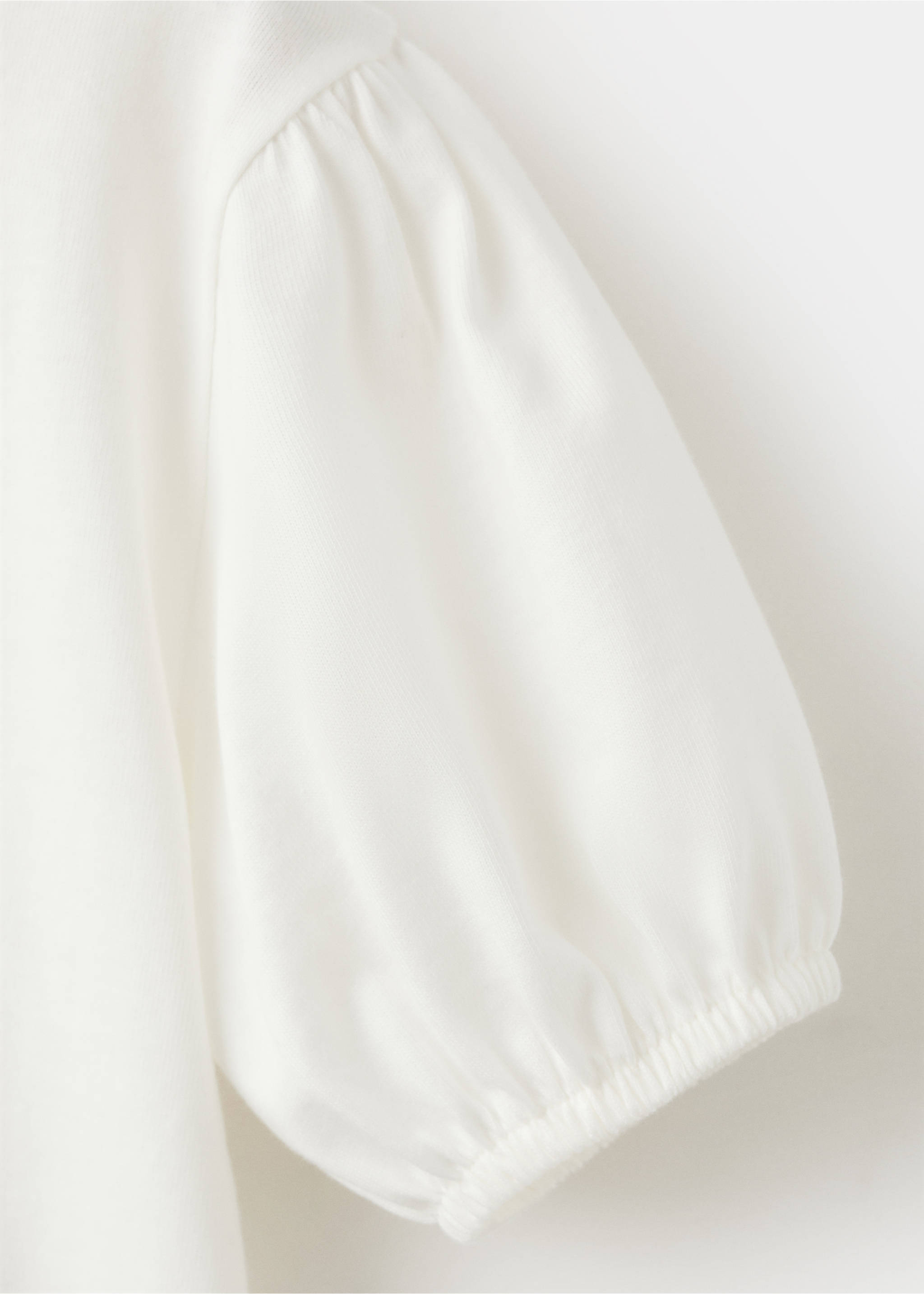 Embroidered cotton T-shirt - Details of the article 0, Off White. Ref: 27004420-00.