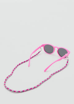 Sunglasses with chain — Neon Pink 3