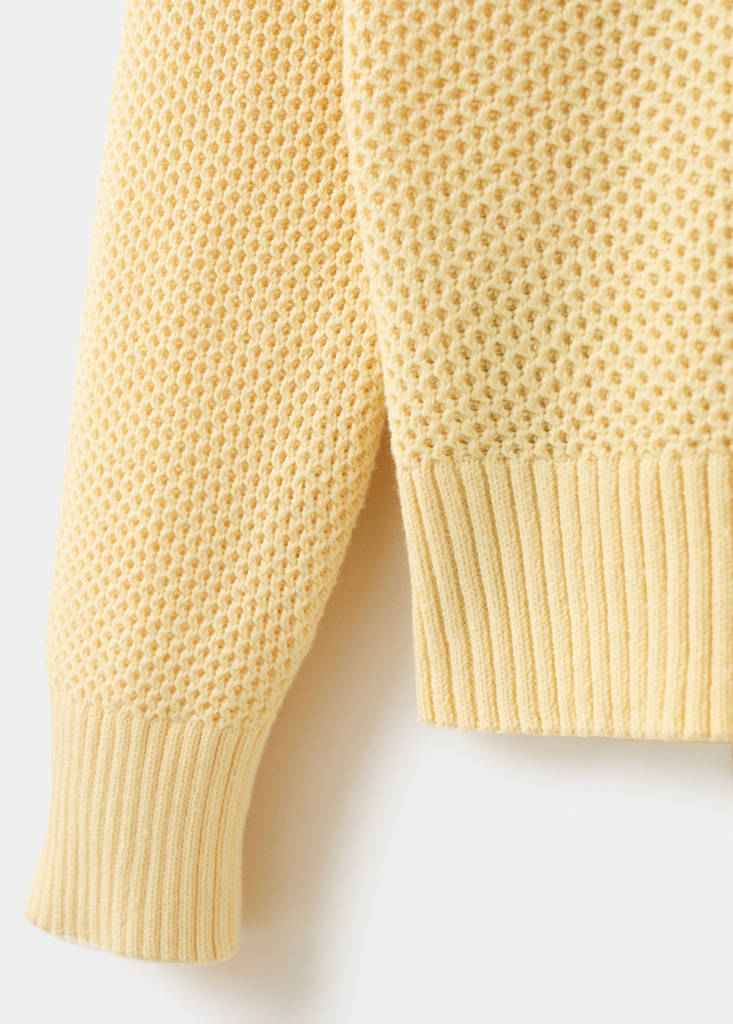 Medium-knit microstructure sweater — Pastel Yellow